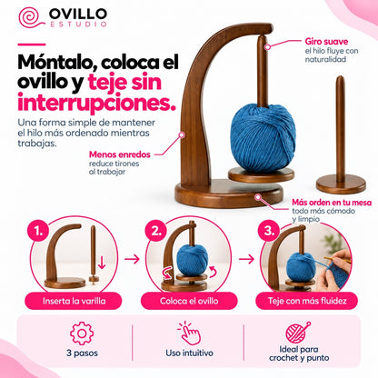 Soporte giratorio para ovillos