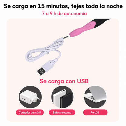 Ganchillo LED recargable 9 en 1