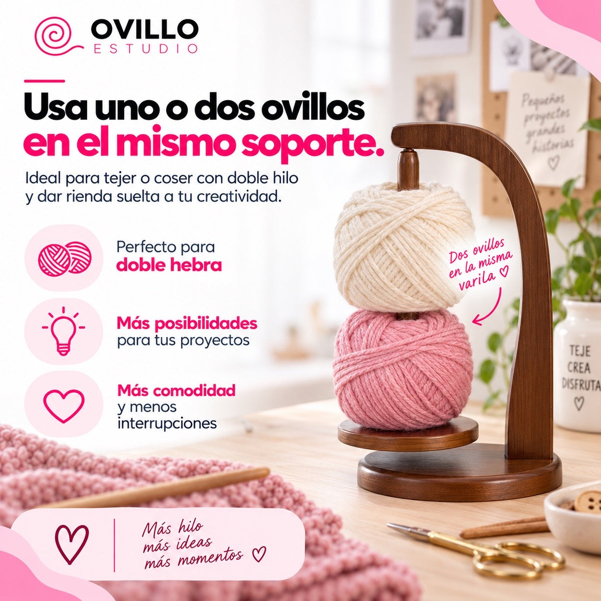 Soporte giratorio para ovillos