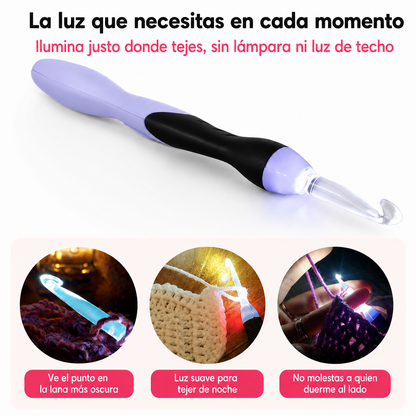 Ganchillo LED recargable 9 en 1